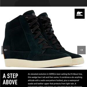 Sorel Black Wedge Sneakers sz 8.5